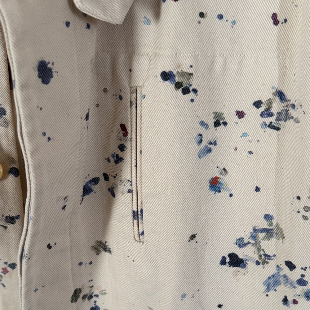 Caron Callahan Cream and Navy Patterned Trench Coat - Picture 5 of 8